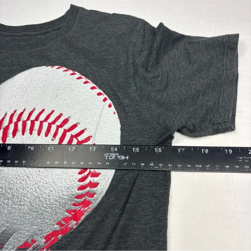 The Childrens Place Boys Large 10 12 T-Shirt Gray Baseball Short Sleeve Cotton
